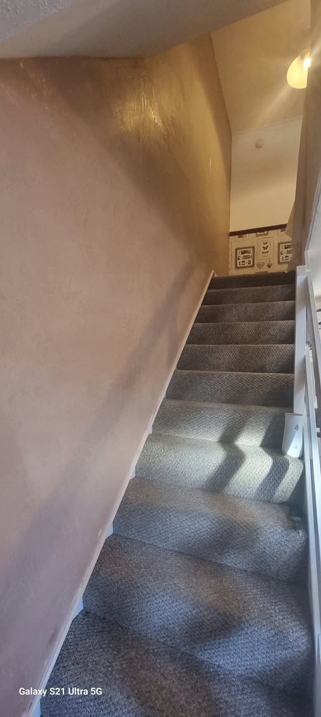 Stairs and skimmed walls looking up